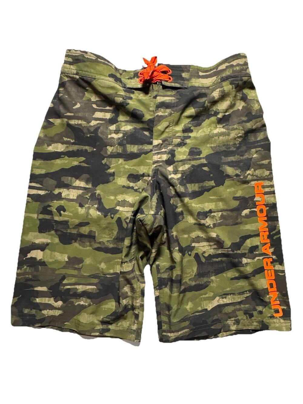 Under Armour Board Shorts Kids YXL Midnight Navy New Freedom Camo Swim Trunks